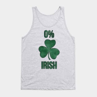 0% Irish Funny St. Patrick's Day Clover Shamrock Tank Top